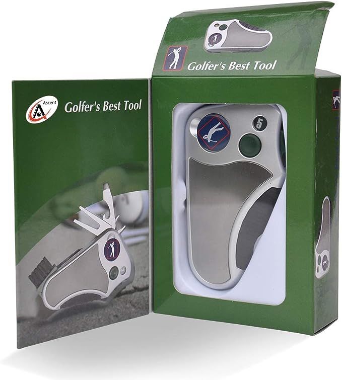 Golfer's Best Tool Golf Multitool All-IN-ONE - Stroke Counter, Divot Repair Tool, Brush, Ball Mar... | Amazon (US)
