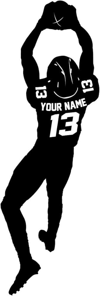 VWAQ Custom Football Player Wall Decal - Personalized Name Sports Sticker Vinyl Decor - CS48 (60"... | Amazon (US)