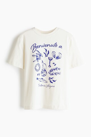 H & M - Printed T-Shirt - White/Trattoria Laguna | H&M (US + CA)