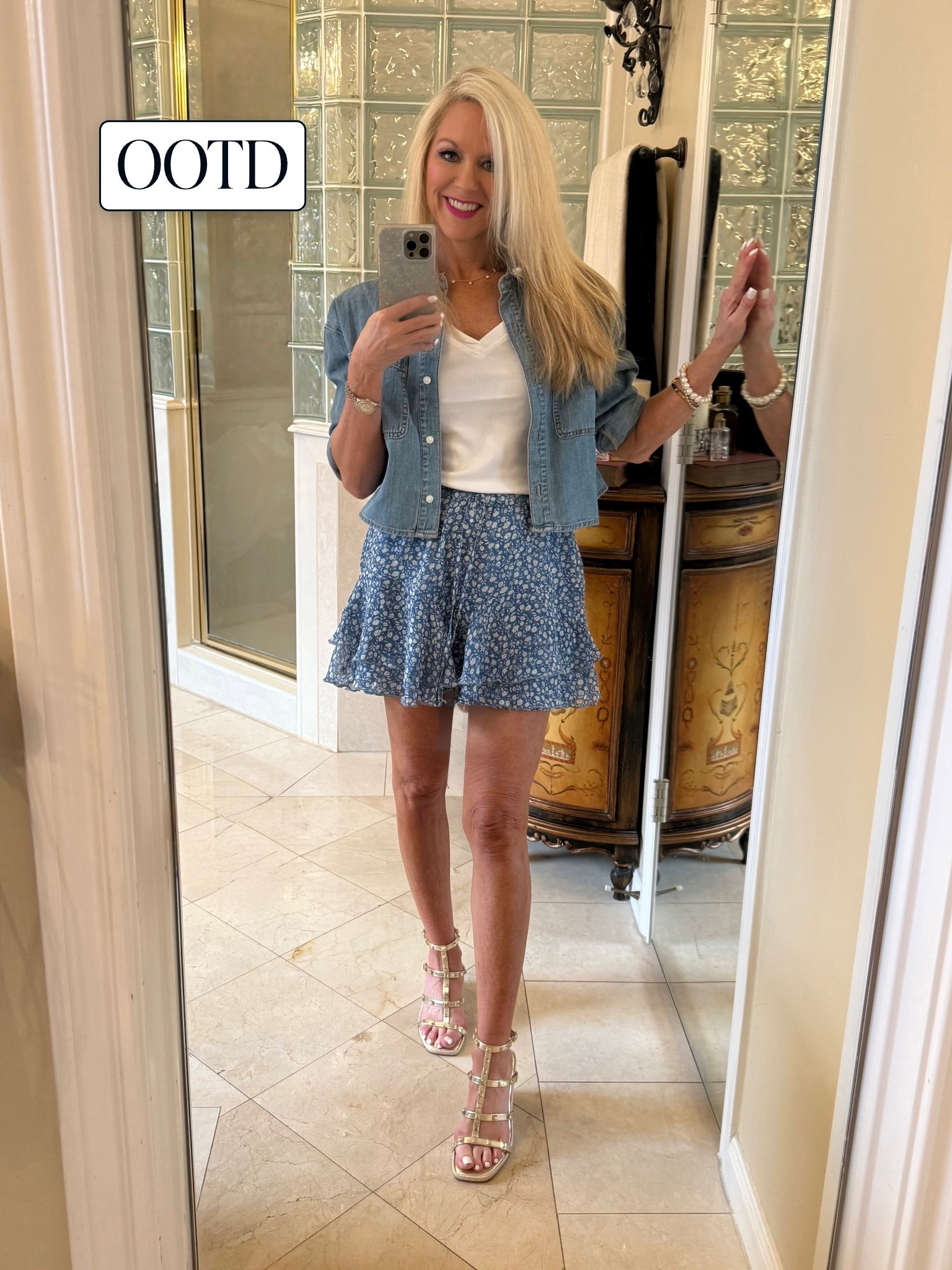 OOTD!! Check it out! I am 5’4”, 113 lbs and wearing a small in both the skort and denim top. 

#LTKootd #LTKdayinmylife #LTKgrwm