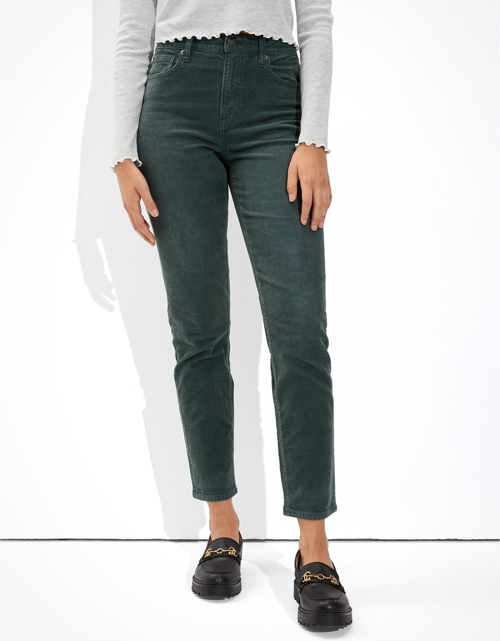 AE Stretch Corduroy Mom Straight Pant | American Eagle Outfitters (US & CA)