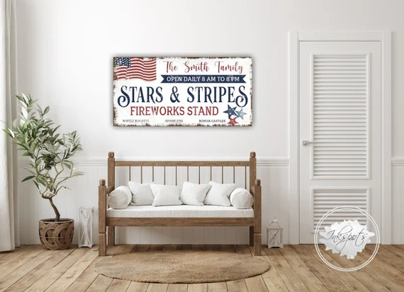 Custom Fourth of July Decor Personalised Patriotic Signs 4th | Etsy | Etsy (US)