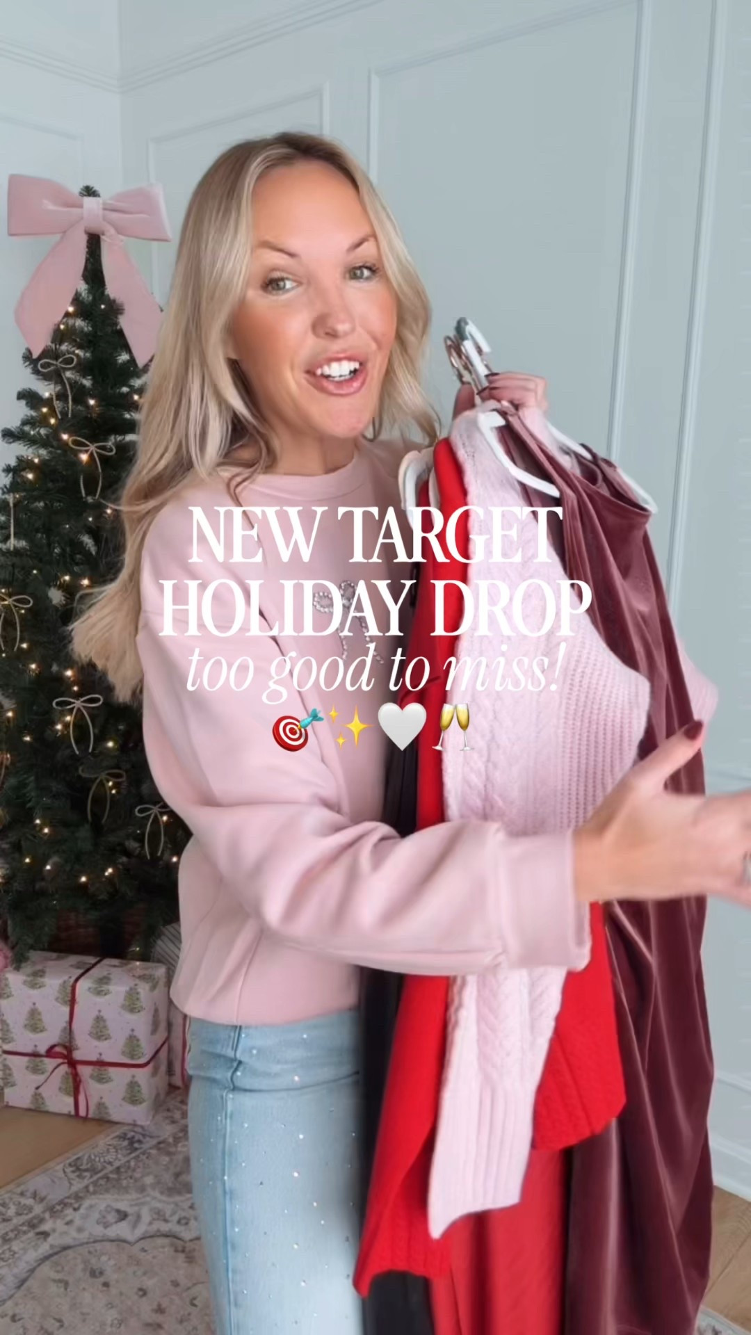 Holiday looks from Target!! Winter outfits - holiday party outfits - wearing a medium in the tops and dresses and a size 10 in the jeans and pants! Size down in the jeans and the red dress!#LTKParties 

#LTKHoliday #LTKMidsize