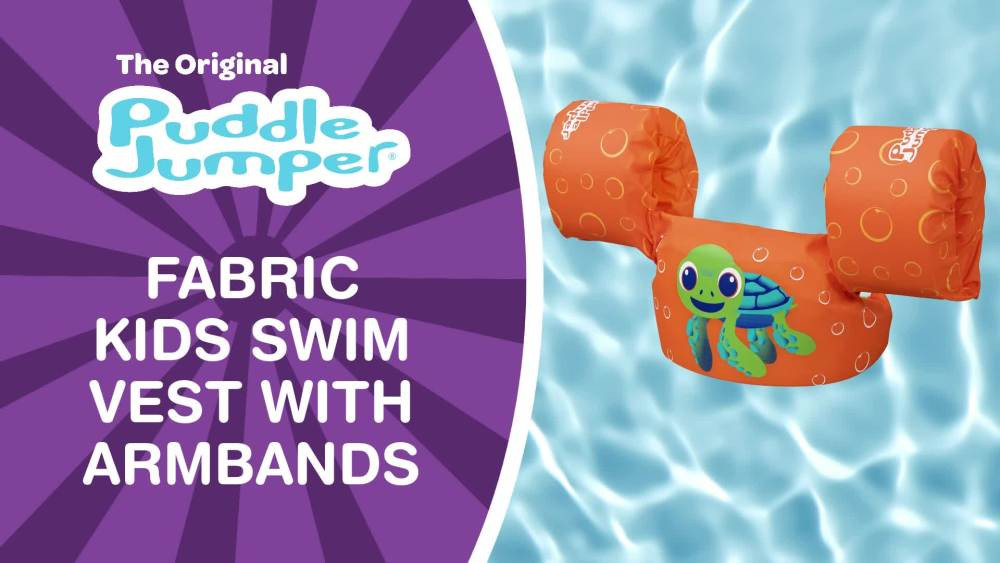Puddle Jumper Fabric Kids Orange Swim Vest with Armbands | Walmart (US)