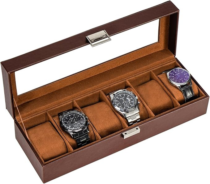 ProCase Watch Box, 6 Slot Mens Watch Case, Watch Storage Holder Organizer, Watch Display Case wit... | Amazon (US)
