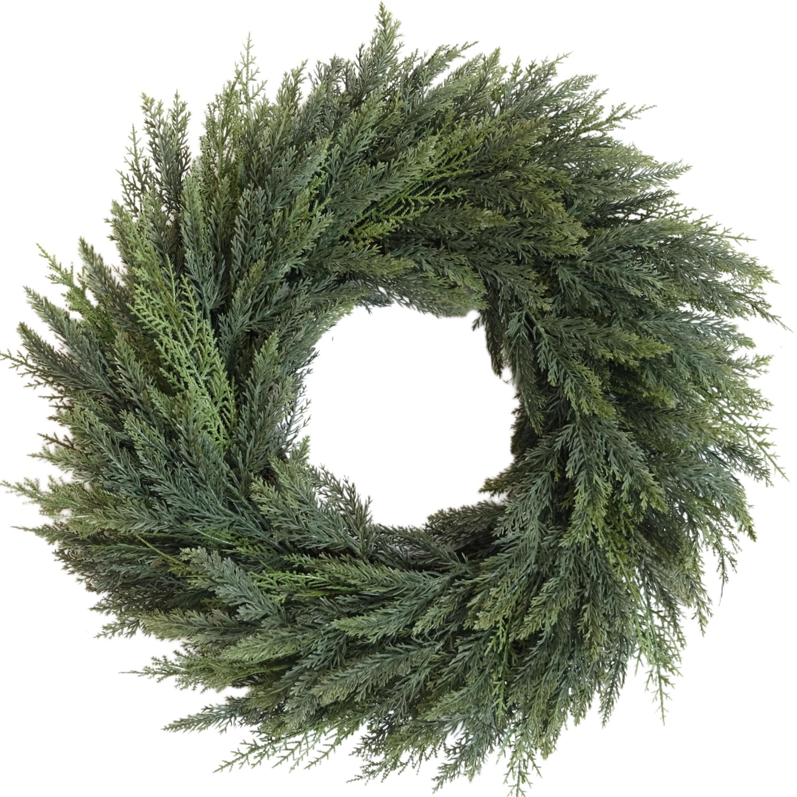 Bibelot Christmas Wreaths for Front Door, 24 Inch Realistic Norfolk Pine Wreath, Green Real Touch... | Amazon (US)