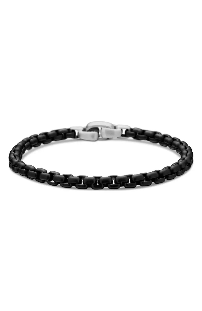 David Yurman Men's Box Chain Bracelet in Darkened Stainless Steel, 5mm | Nordstrom | Nordstrom