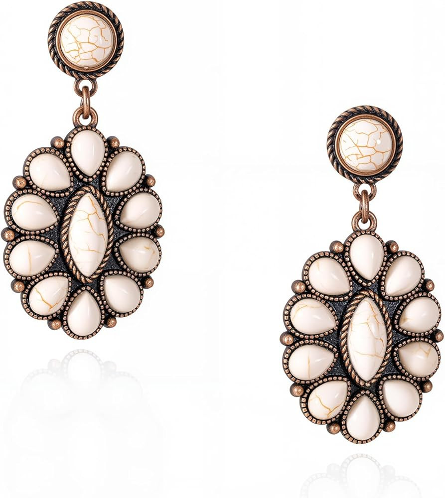 Rustic Couture's Western Turquoise Earrings for Women Statement Western Country Jewelry | Amazon (US)