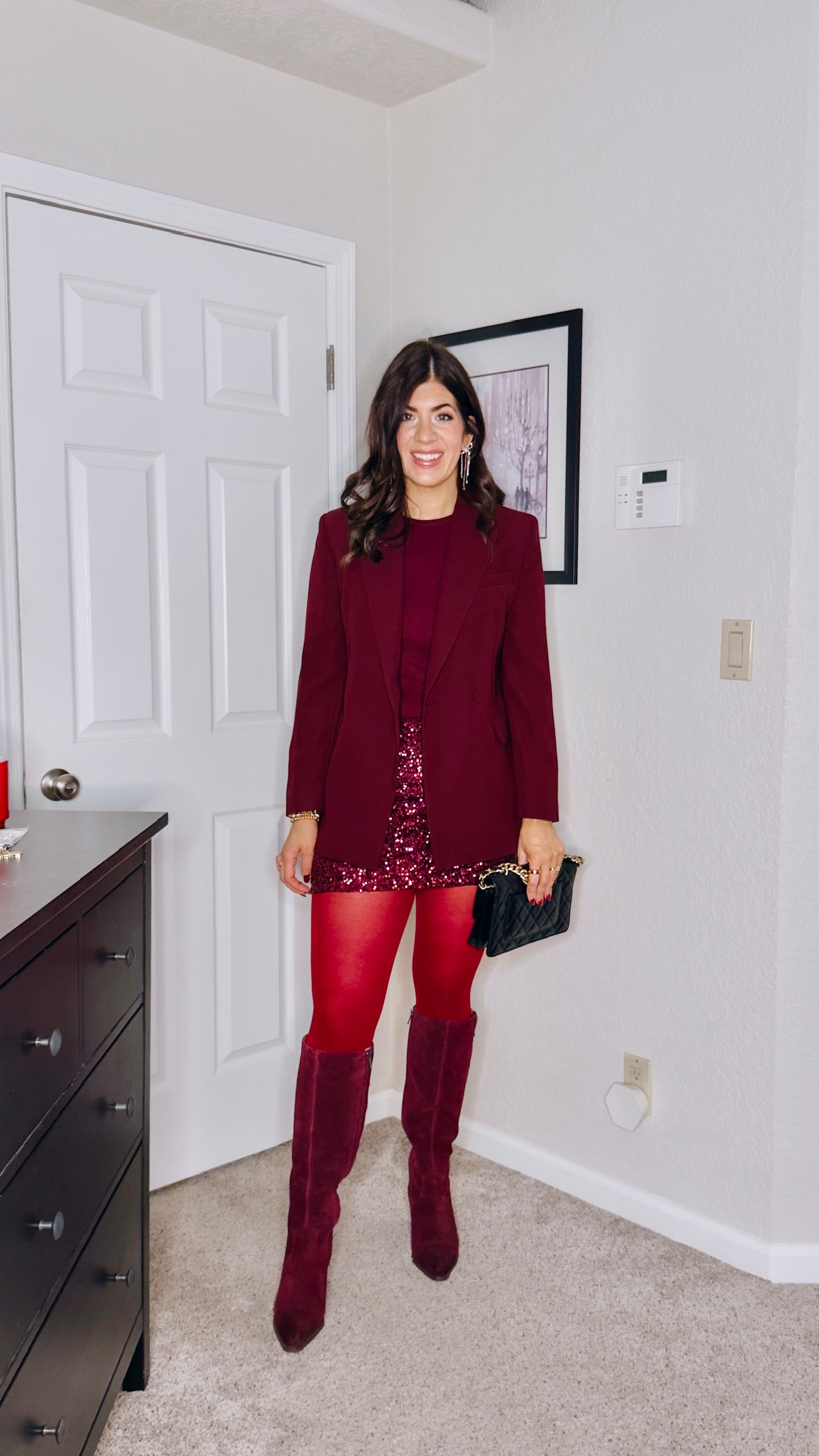 Holiday outfit, velvet, red tights, sequin outfit, , NYE outfit, midsize holiday, ootd, date night, party season, under $50 

#LTKOver40 #LTKMidsize #LTKHoliday