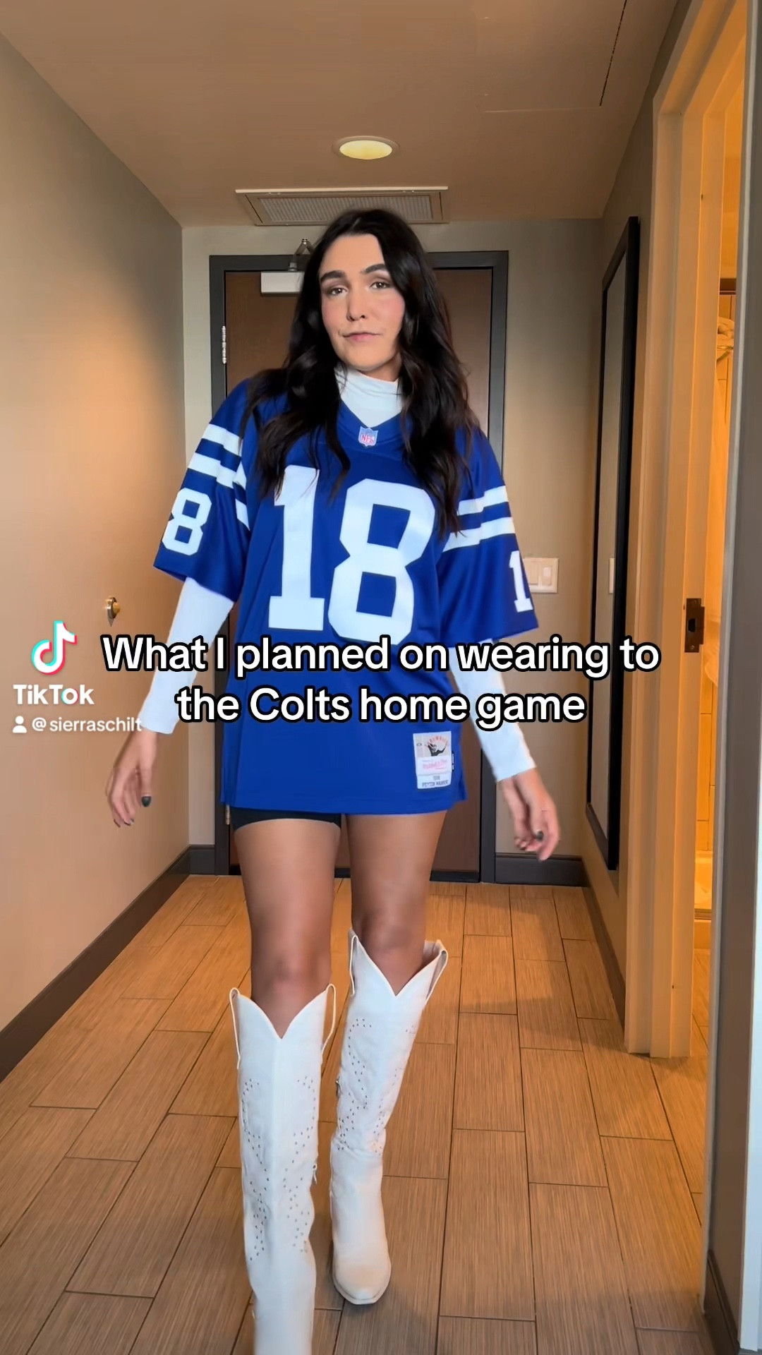 Indianapolis Colts NFL outfit, football gameday look, how to style a jersey, white cowboy boots

#LTKVideo #LTKShoeCrush #LTKGiftGuide