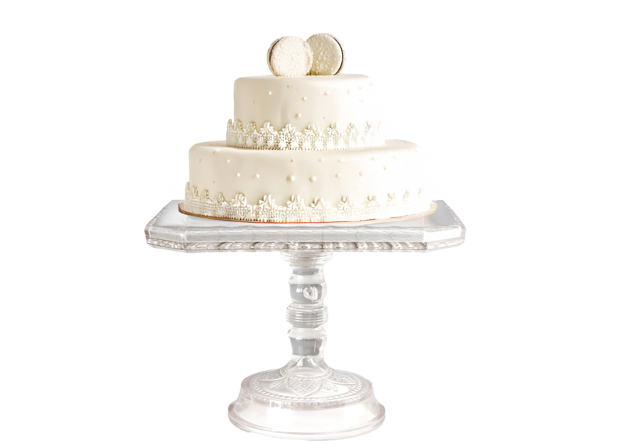 Vintage Pressed Glass Cake Stand - The Queens Landing - Clear | One Kings Lane