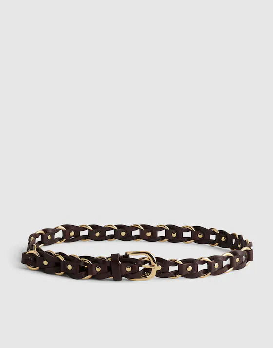 Metal Ring Woven Belt in Leather | Madewell
