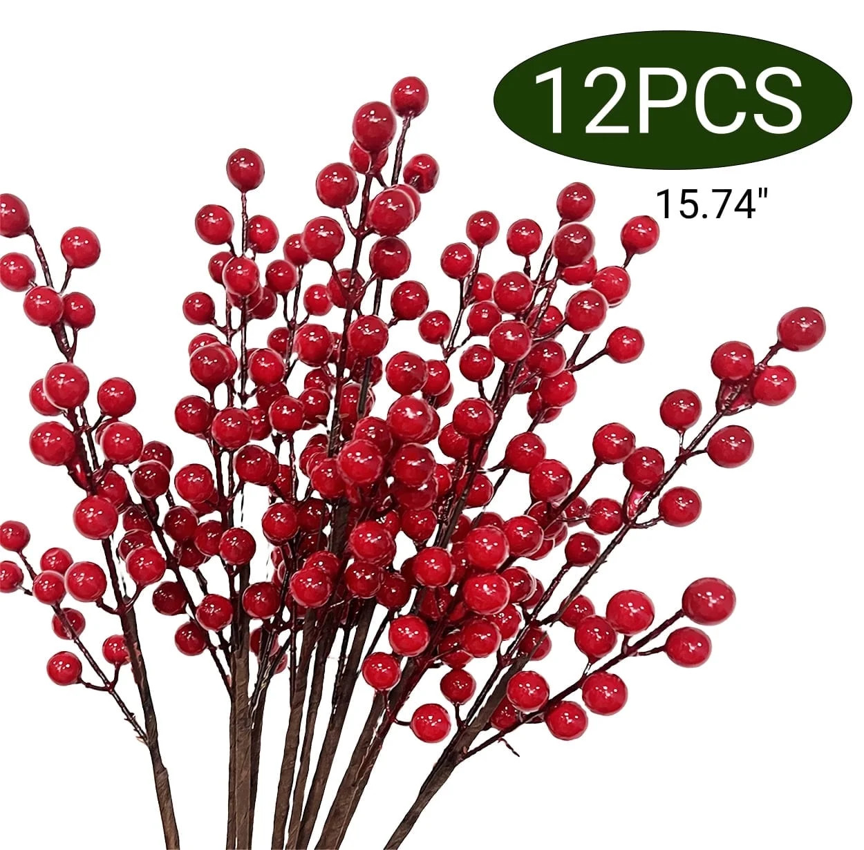 Christmas Picks Floral Picks Artificial Red Berry Stems Branches Fake Christmas Tree Picks Xmas V... | Walmart (US)