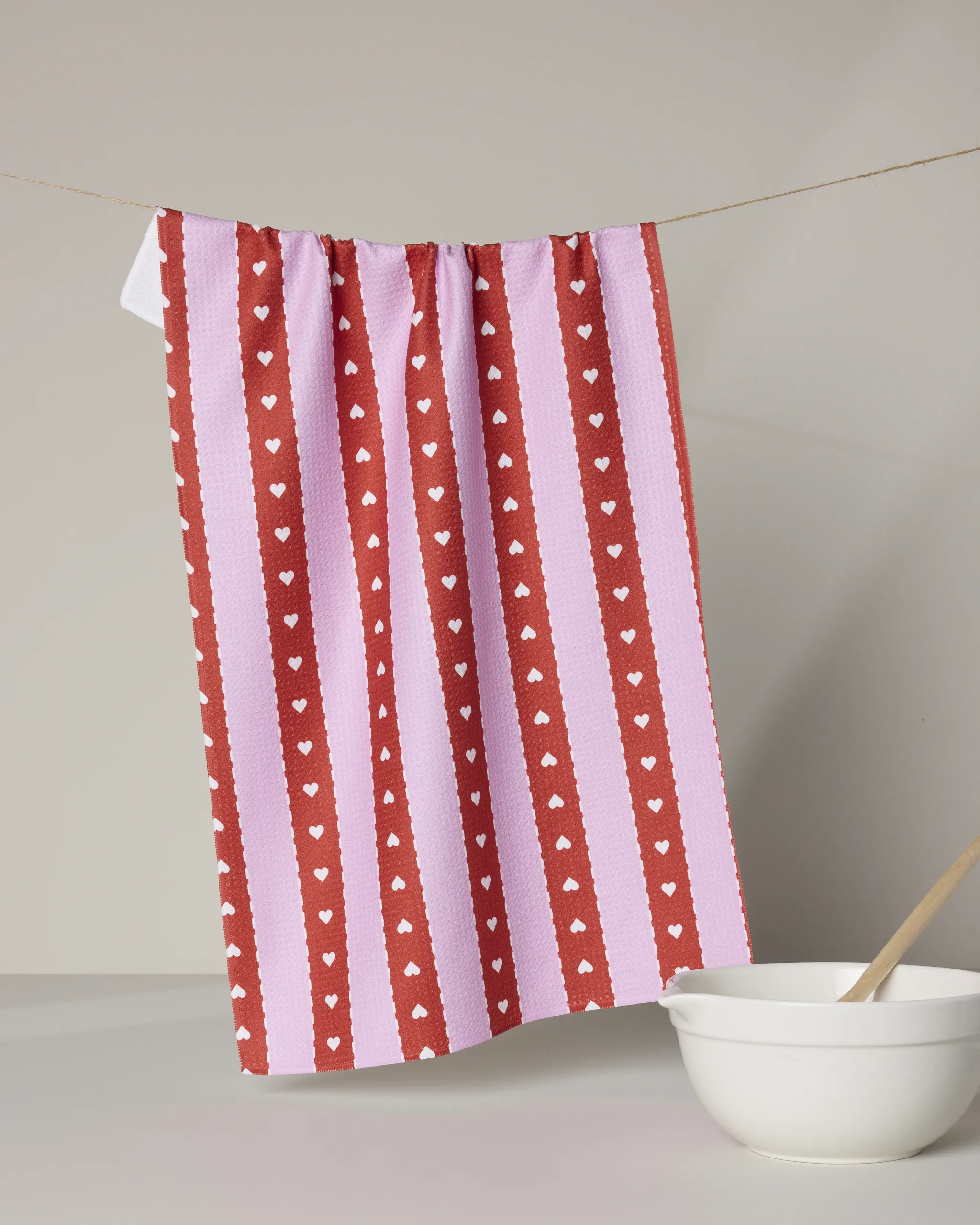 Ribbon Hearts Tea Towel | Geometry | Geometry