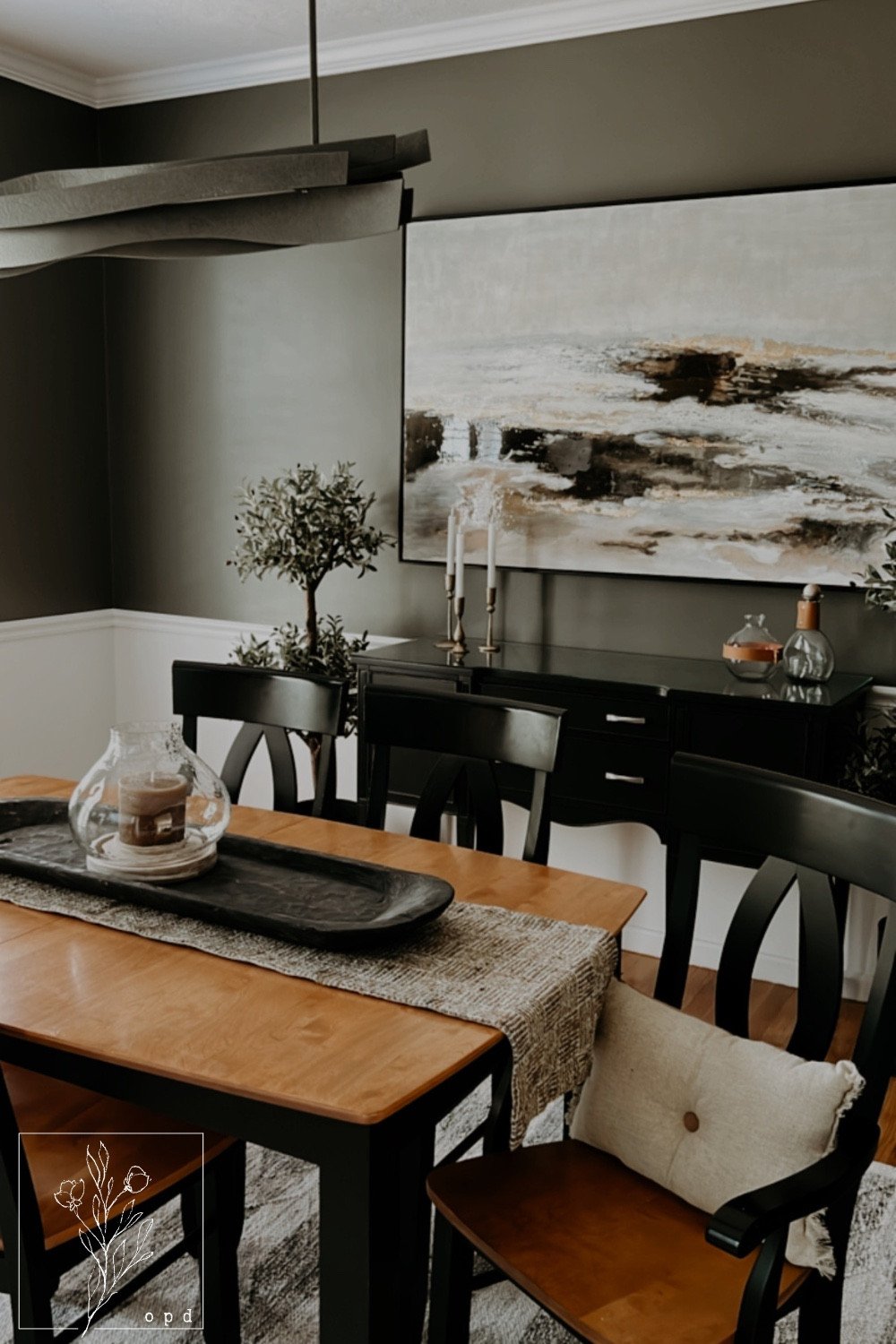 This dining room is one of our favorite dining spaces so far 🤩 We love the moody hues and touch of greenery 🌿

#LTKhome
