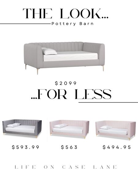 The look for less, save or splurge, rh dupe, furniture dupe, dupes, designer dupes, designer furniture look alike, home furniture, pottery barn daybed dupe, teen bed, childrens bed

#LTKhome
