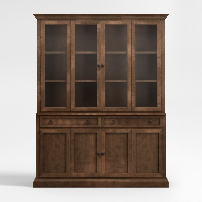 Cameo Nero Noce 2-Piece Entertainment Center with Wood and Glass Doors | Crate & Barrel | Crate & Barrel