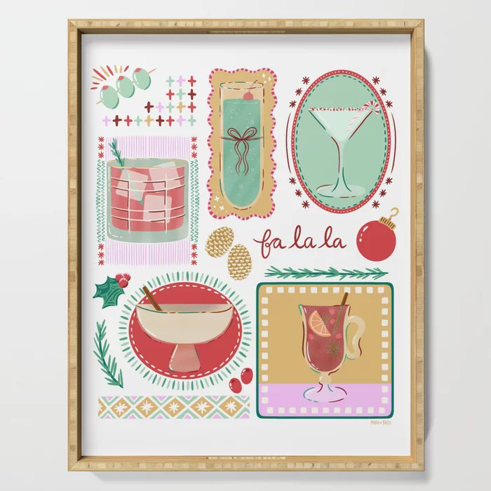 Holiday Spirits Serving Tray by Made x Tress | Society6 | Society6