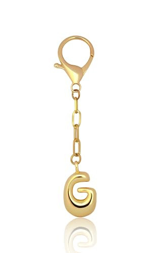 QHSOZ Gold Bubble keychain Bag Charms Cute Initial Keychain For Women Fashion Alphabet Keychains Accessories Gift | Amazon (US)
