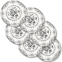 Salad Plates, Ceramic Plates Set of 6, Kitchen Plates Microwave Safe, 8.5 Inch White Plate Desser... | Amazon (US)