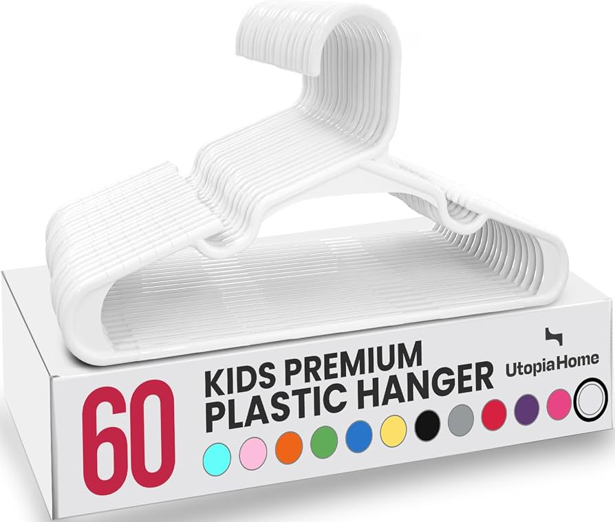 Utopia Home Kids Plastic Hangers 60 Pack \u2013 White Baby Hangers | Amazon (CA)