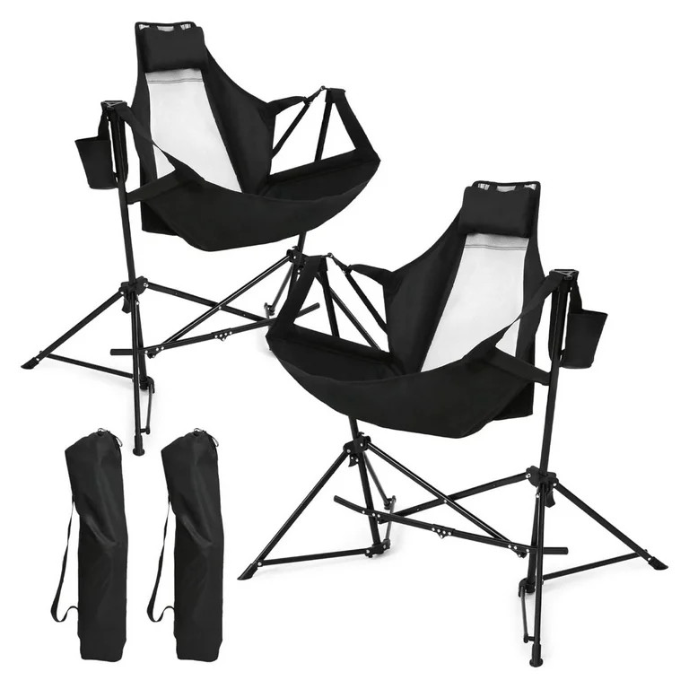 ZiaZbYinY Hammock Camping Chairs Set of 2- Portable Swinging Hammock Chairs for Adults with Stand... | Walmart (US)