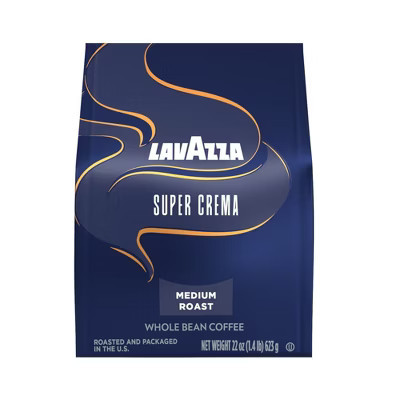 Lavazza Super Crema Whole Bean Coffee, Medium Espresso Roast, 22 oz Bag | Target