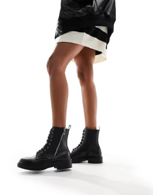 New Look lace up boots in black | ASOS (Global)