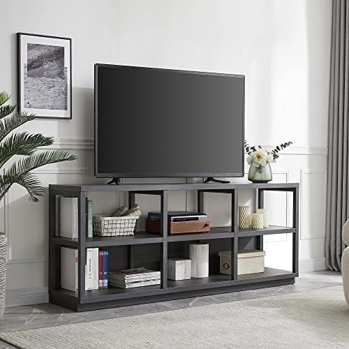 Thalia Rectangular TV Stand for TV's up to 80" in Charcoal Gray | Amazon (US)
