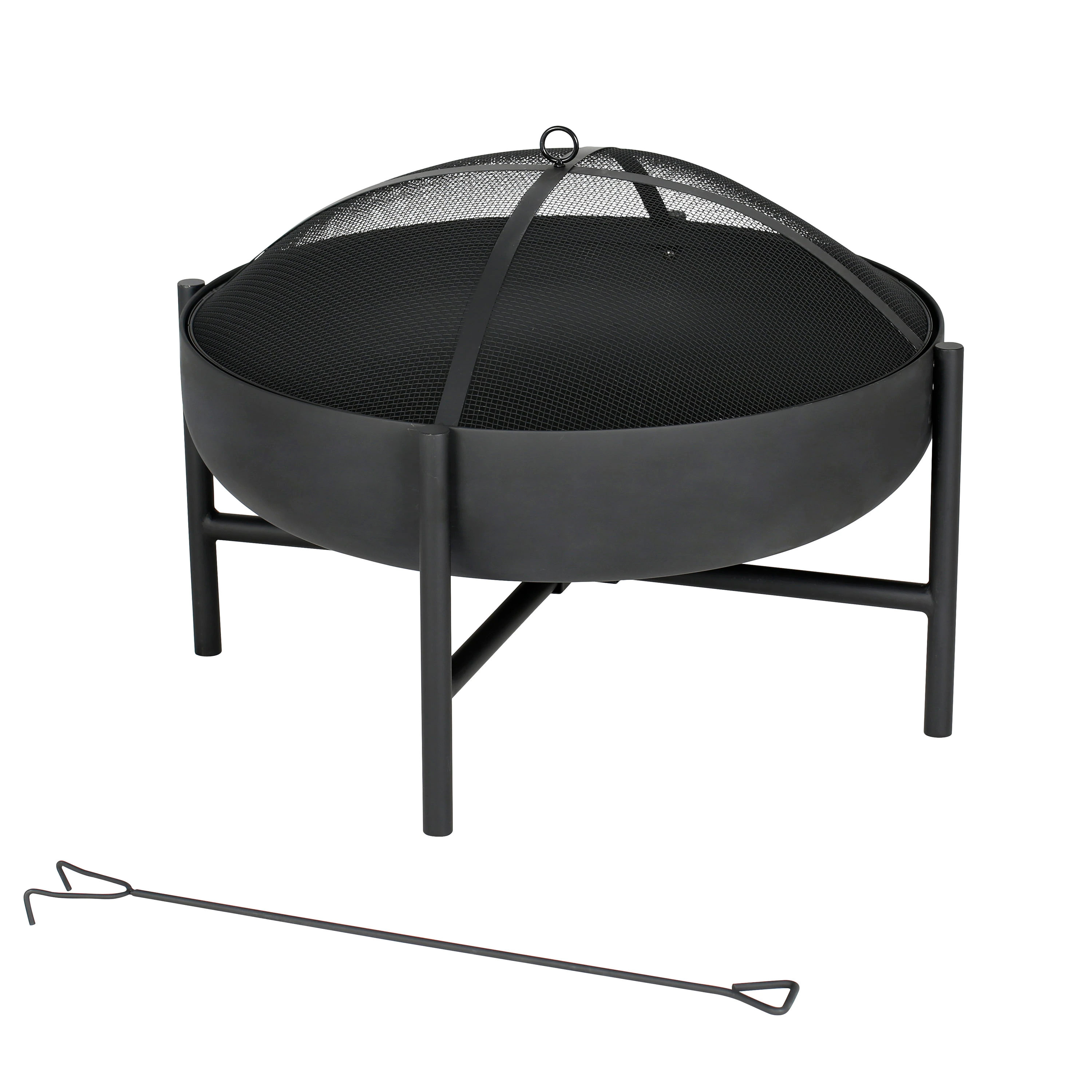 Origin 21 28-in W Black Steel Wood-Burning Fire Pit | Lowe's