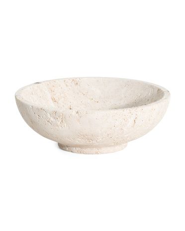 9in Travertine Stone Bowl | TJ Maxx