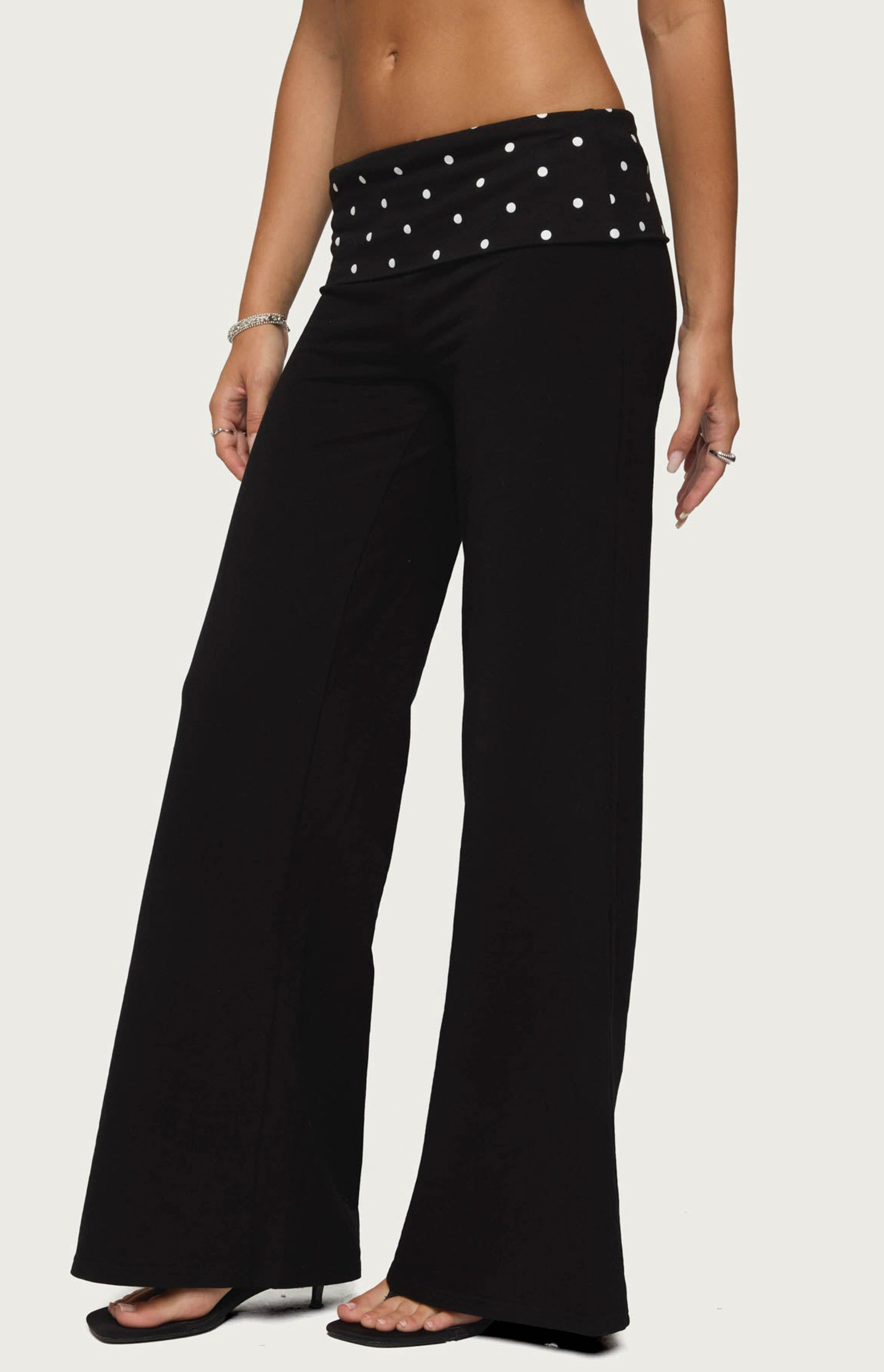 Edikted Reeva Polka Dot Fold Over Pants | PacSun