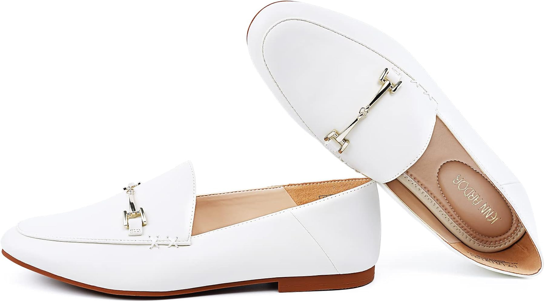 JENN ARDOR Loafers for Women Flats Shoes Womens Penny Loafers Slip On Pointed Toe Comfortable Off... | Amazon (US)