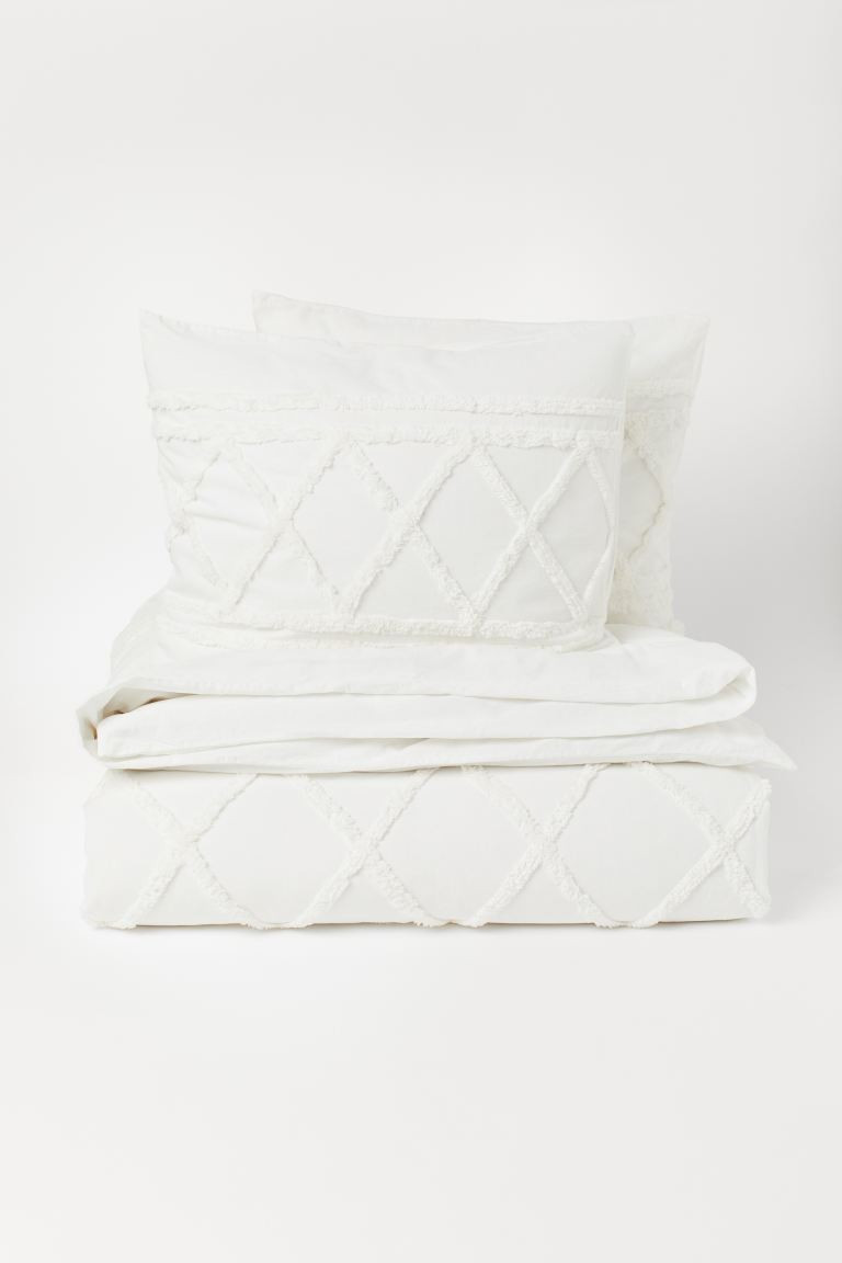 Tufted-pattern King/Queen Duvet Cover Set | H&M (US + CA)