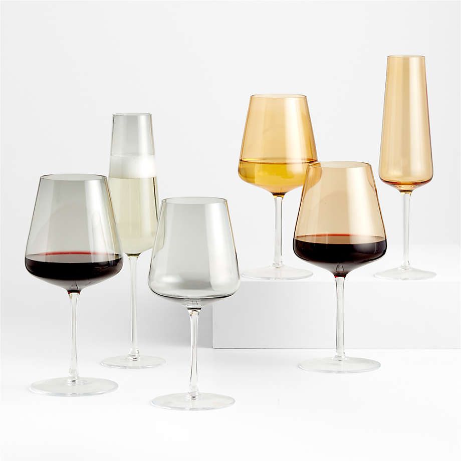 Ingrid Amber Autumn Fall Red Wine Glass + Reviews | Crate & Barrel | Crate & Barrel