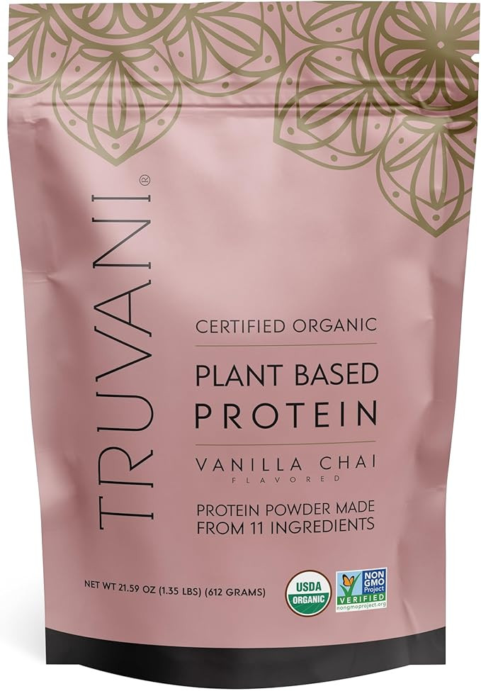 Truvani Vegan Pea Protein Powder | Vanilla Chai | 20g Organic Plant Based Protein | 20 Servings |... | Amazon (US)