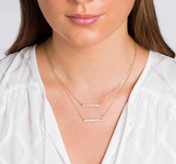 Skinny MINI Bar Necklace, Personalized Gold Bar, Customized Gold Bar Necklace, Silver, Gold or Ro... | Etsy (US)