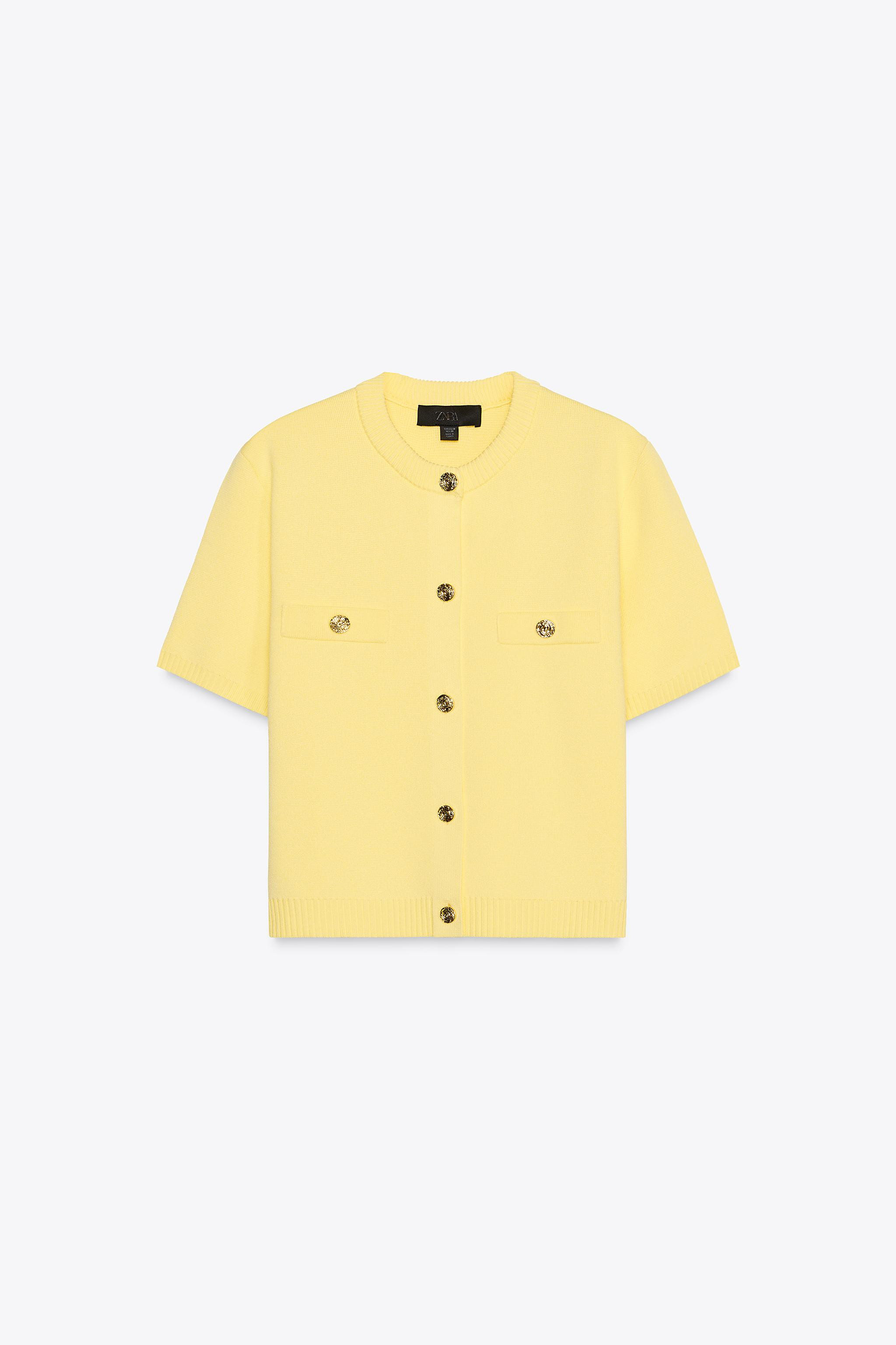 SHORT SLEEVE KNIT CARDIGAN | Zara US