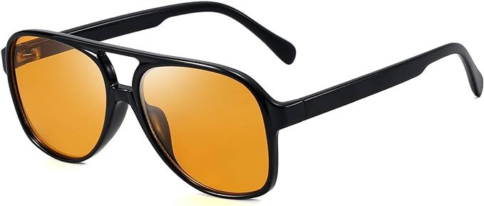 Oversized Square Sunglasses for Men Women Pilot Shades Gold Frame Retro Glasses | Amazon (US)