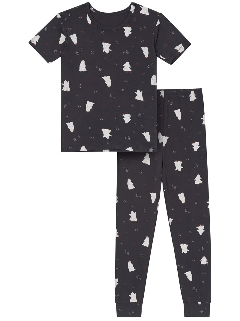 Modern Moments by Gerber Neutral Short Sleeve Halloween Pajama Set, 2-Piece, Sizes 6 - 12 Kids | Walmart (US)