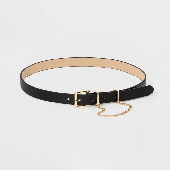 Women's Metal Loop Chain Belt - A New Day™ Black | Target