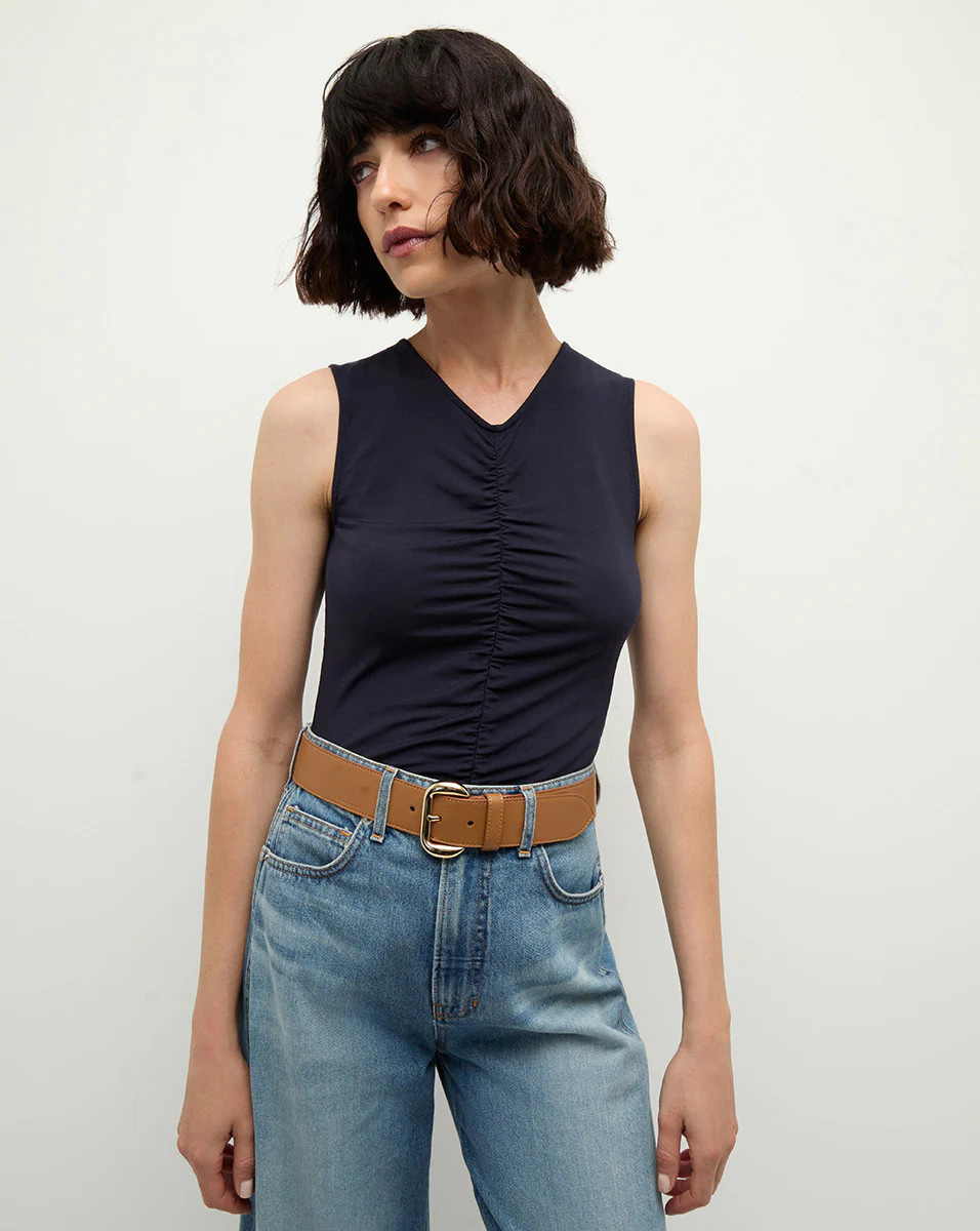 Neeta Sleeveless Top in Navy | Veronica Beard | Veronica Beard