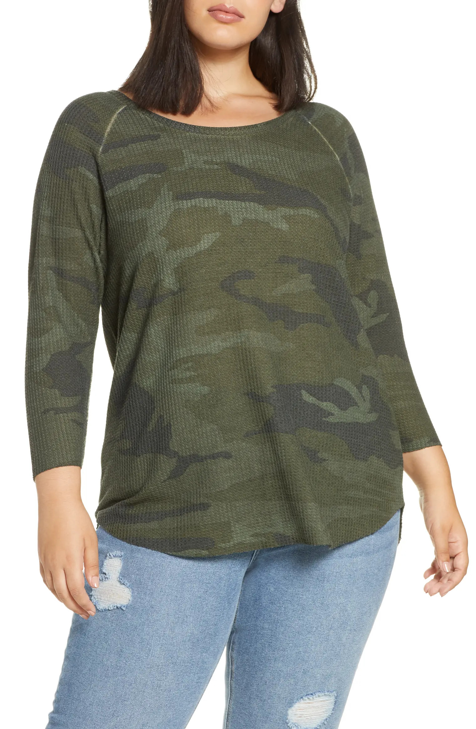 Raglan Sleeve Waffle Stitch Top | Nordstrom