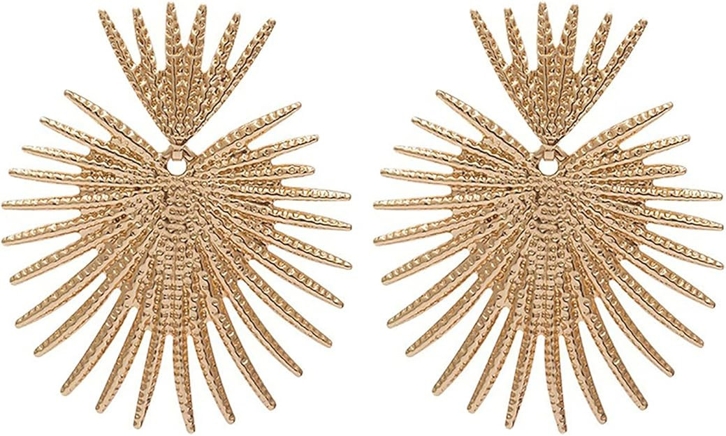 Heart Drop Earrings for Women Chunky 18K Gold Plated Heart Statement Dangle Earrings Dainty Boho ... | Amazon (US)