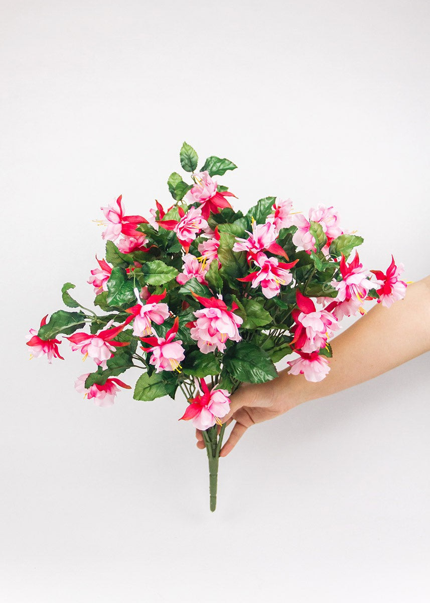 Fuchsia Artificial Flower Hanging Bush in Pink Fuchsia | Afloral (US)