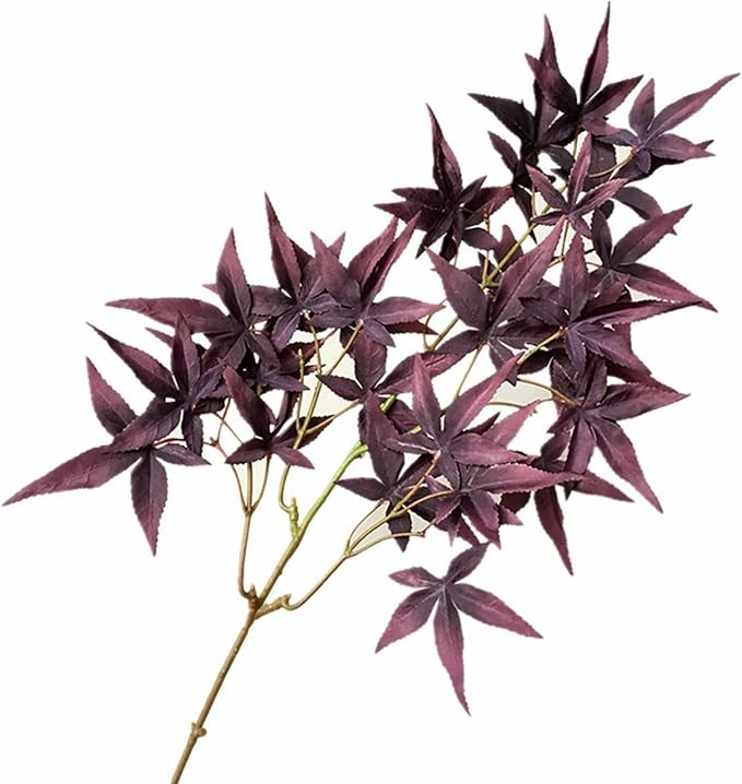 Artificial Maple Leaves Branches Fake Fall Leaves Stems Artificial Maple Leaf Faux Silk Flower Ho... | Amazon (US)