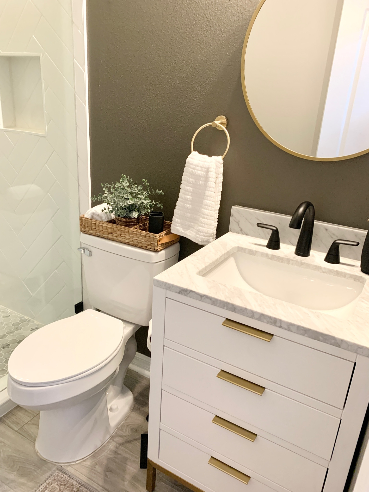 Guest bathroom decor, black matte faucet, small white vanity

#LTKFind #LTKSeasonal #LTKhome