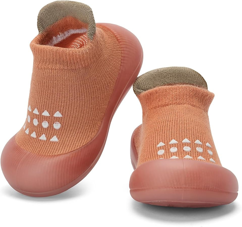 BACSAC Infant Walking Shoes Baby Sock Shoes with Soft Rubber Sole, Non-Slip Toddler Slippers for ... | Amazon (US)