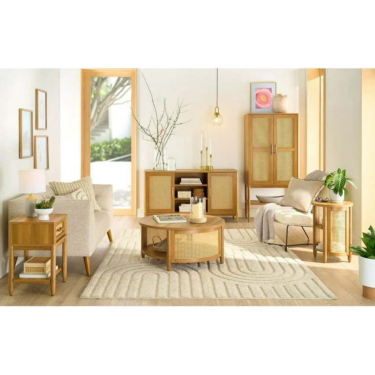 Better Homes & Gardens Springwood Caning Coffee Table, Light Honey Finish | Walmart (US)
