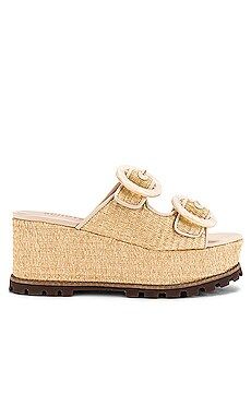 Schutz Bela Platform Sandal in Natural & Egg Shell from Revolve.com | Revolve Clothing (Global)